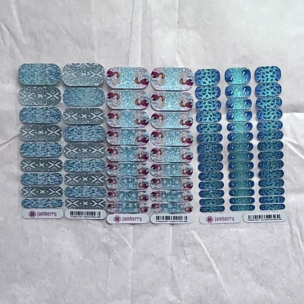 Jamberry Disney Nails - Frozen in Time, Eternal Winter, Just Keep Swimming